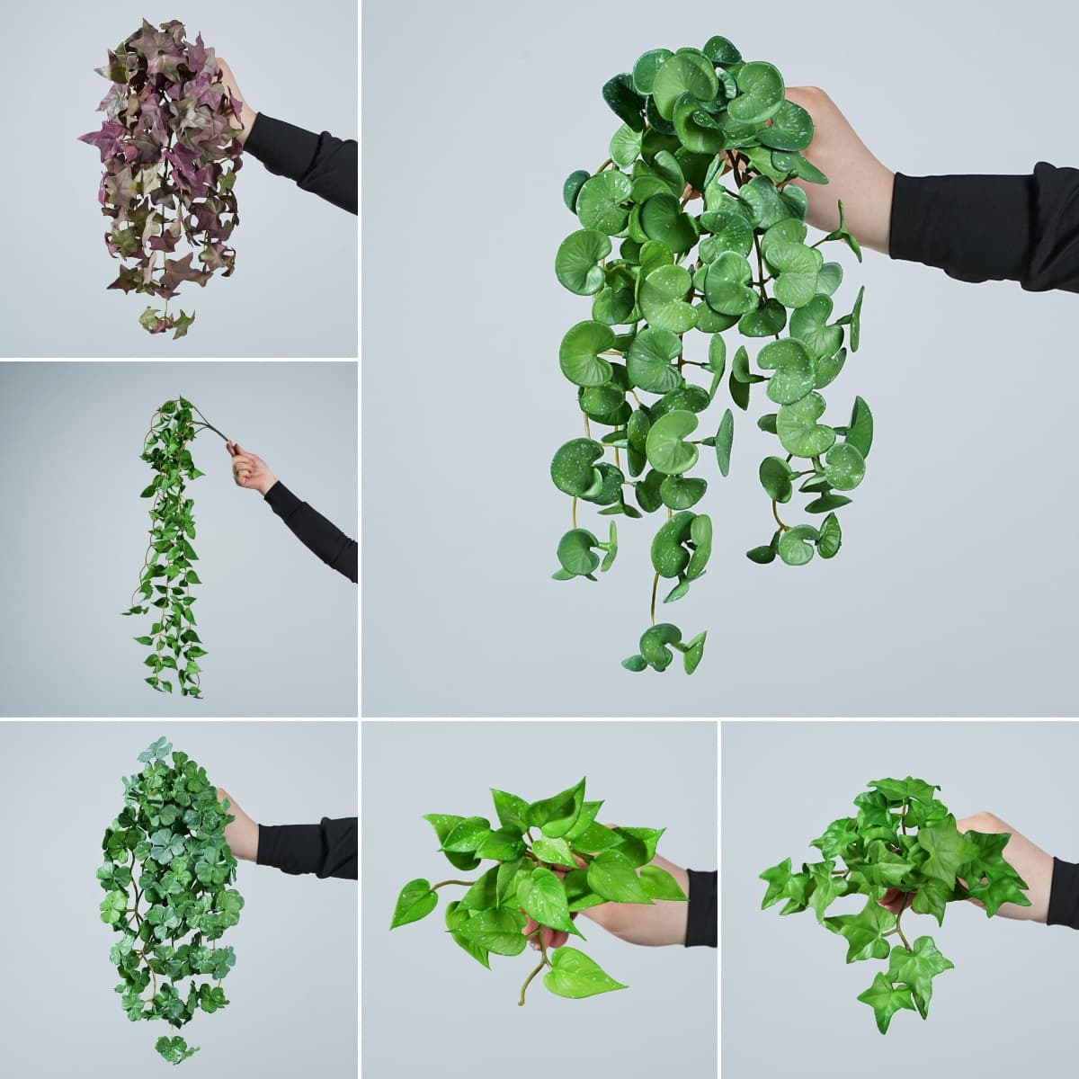 Succulent Artificial Plant Soft Rubber Feel Hanging Potted Copper Coin Grass Anthurium Leaf Home Decoration Desktop Ornament