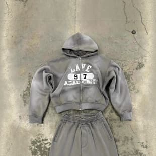 2026 Summer New Men's Hoodie and Shorts Casual Set Y2K Printed High Street Trendy Zip-Up Jacket