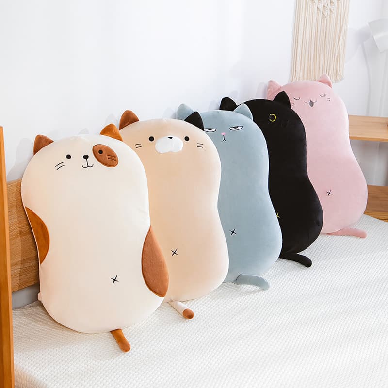 Japanese-style cat-themed single memory foam pillow for children, slow rebound sleeping pillow, cervical pillow, soothing pillowcase removable and washable.