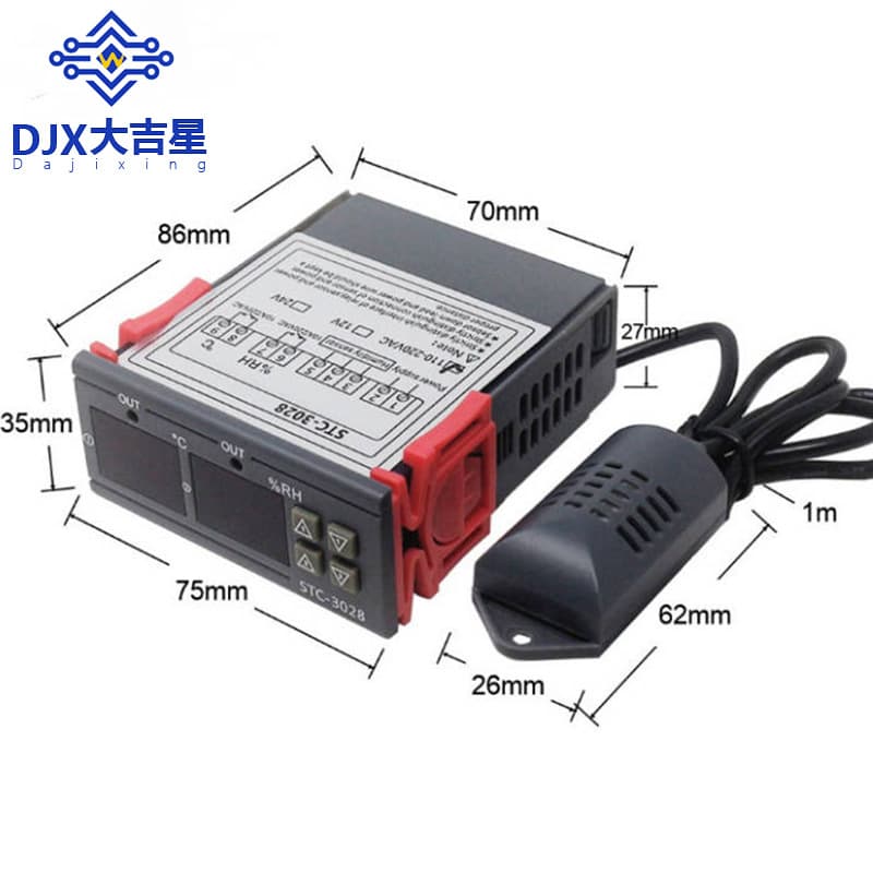 Stc-3028 Intelligent Digital Display Temperature Humidity Controller For Hatchery Farming Humidity Meter Temperature Controller