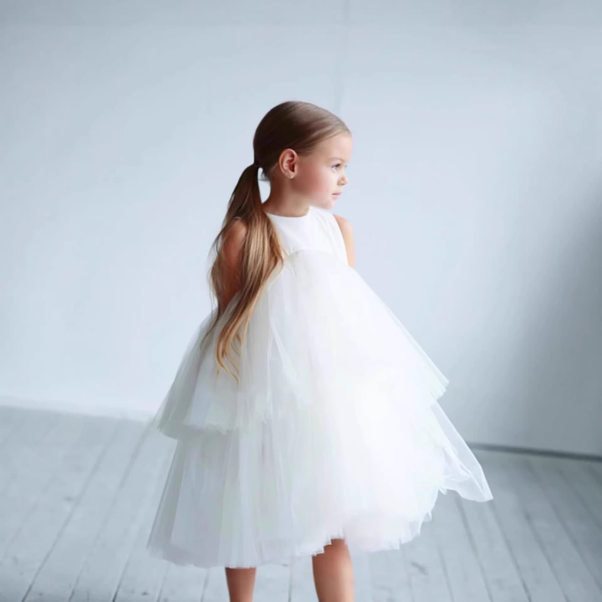 Girls' Tutu Princess Dress Birthday Party Dress Performance Costume Children's Evening Dress Premium Look