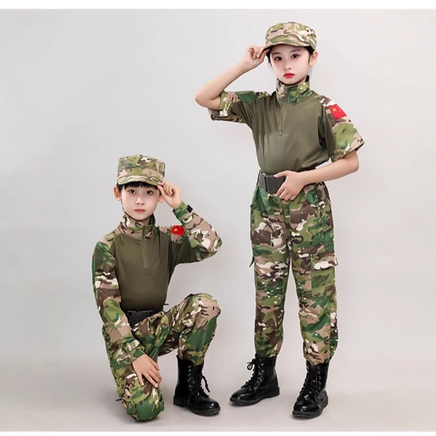 Children's quick-drying frog suit camouflage suit special forces boys kindergarten style summer camp expansion military training suit summer