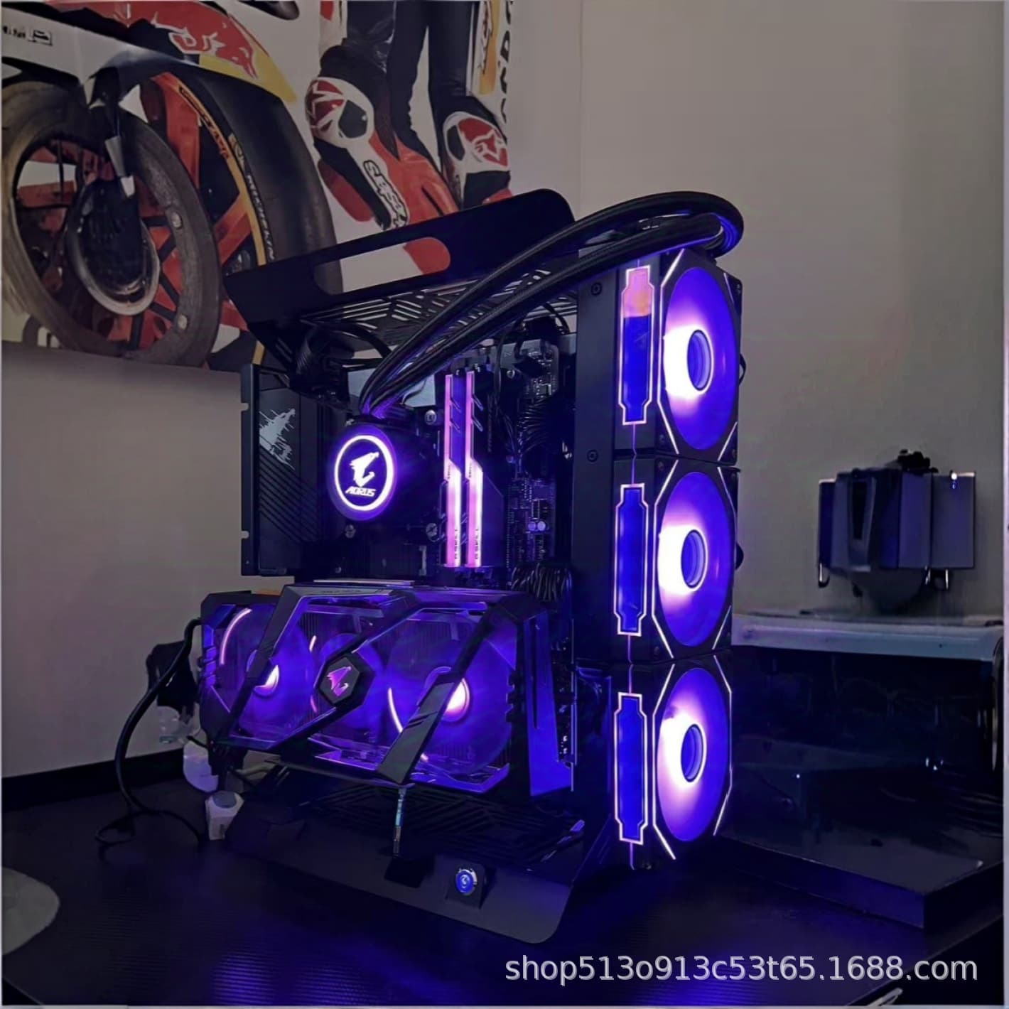 Open Frame Chassis 240/360 Water Cooling Air Cooling ATX/MATX Rack Graphics Card Vertical Mount Computer Host Small Chassis