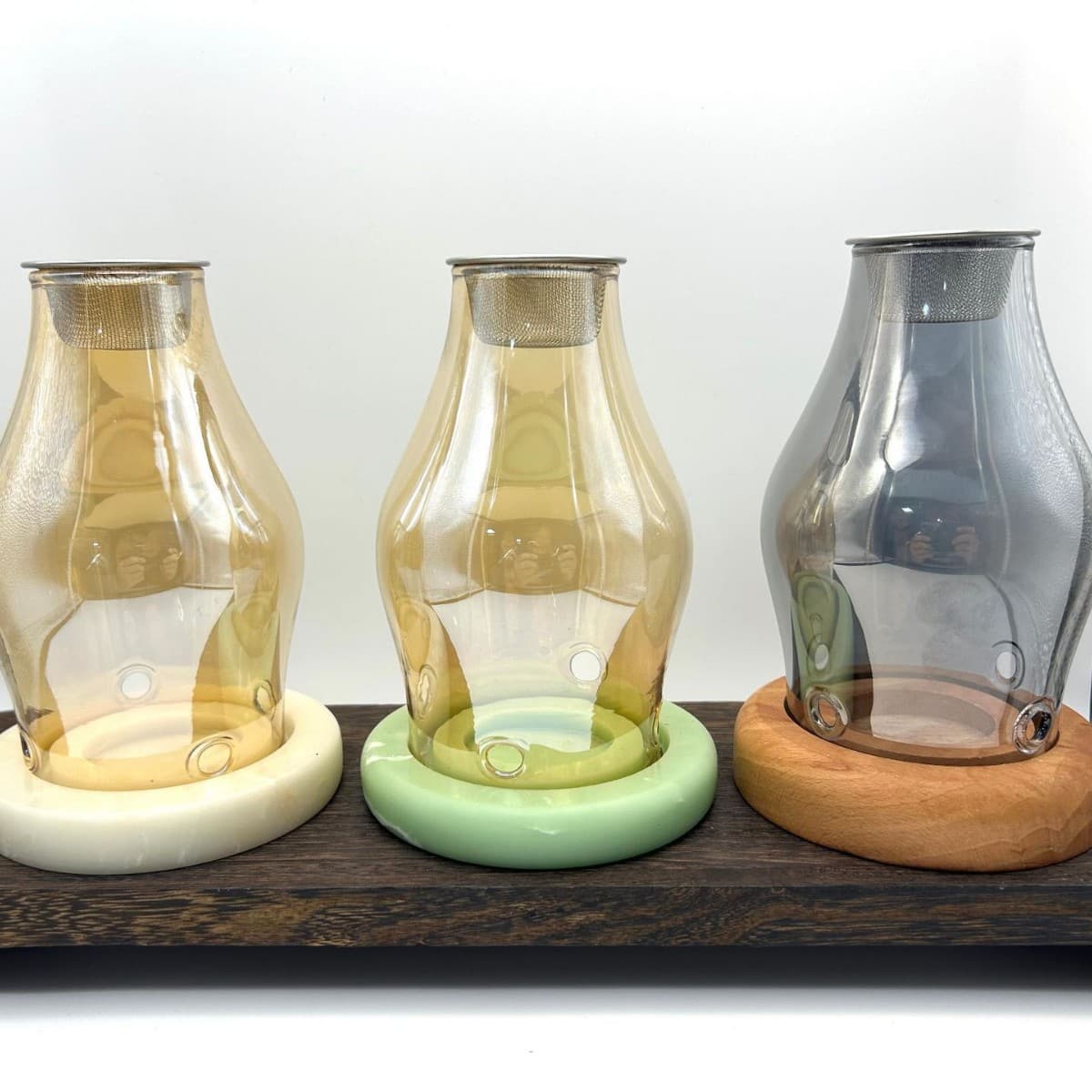 Customized Chinese agarwood fragments incense burner aromatherapy lamp candle scented glass fire isolation aromatherapy furnace candlestick Zen