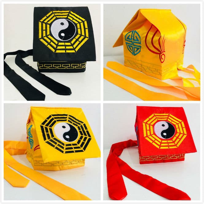 Taoist Tai Chi Bagua hat Bagua hat Taoist hat headdress Taoist hat Taoist scarf nine-beam scarf performance Taoist Bagua hat