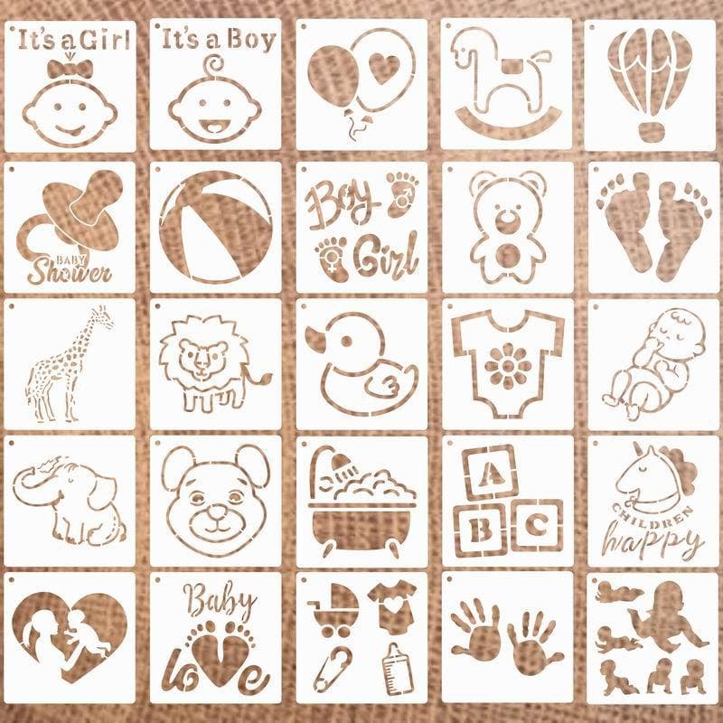 Amazon Cross-border Exclusive Baby Hollow Drawing Template Children Baby Bath Template BABY Drawing Template