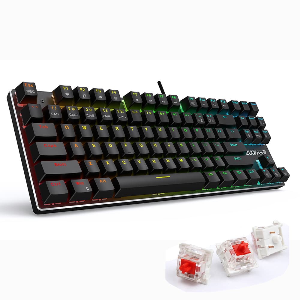 ZUOYA X76 Gaming Mechanical Keyboard RGB Backlit USB Wired 87-Key Full Key Anti-Ghosting Russian Layout Keyboard