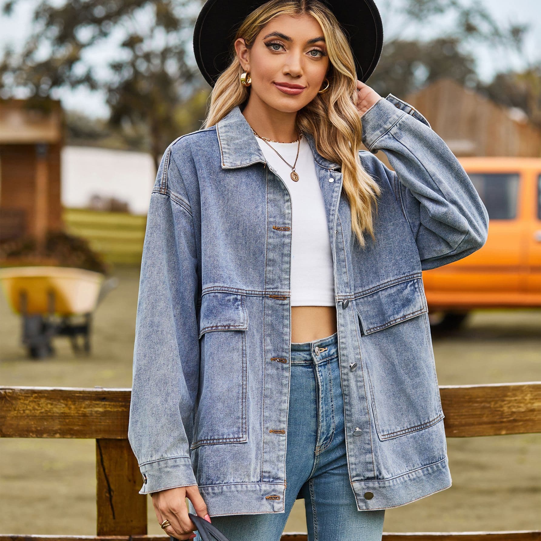 Cross-border Trade eBay Amazon New Versatile Slimming Retro Classic Loose Denim Casual Jacket Top for Women