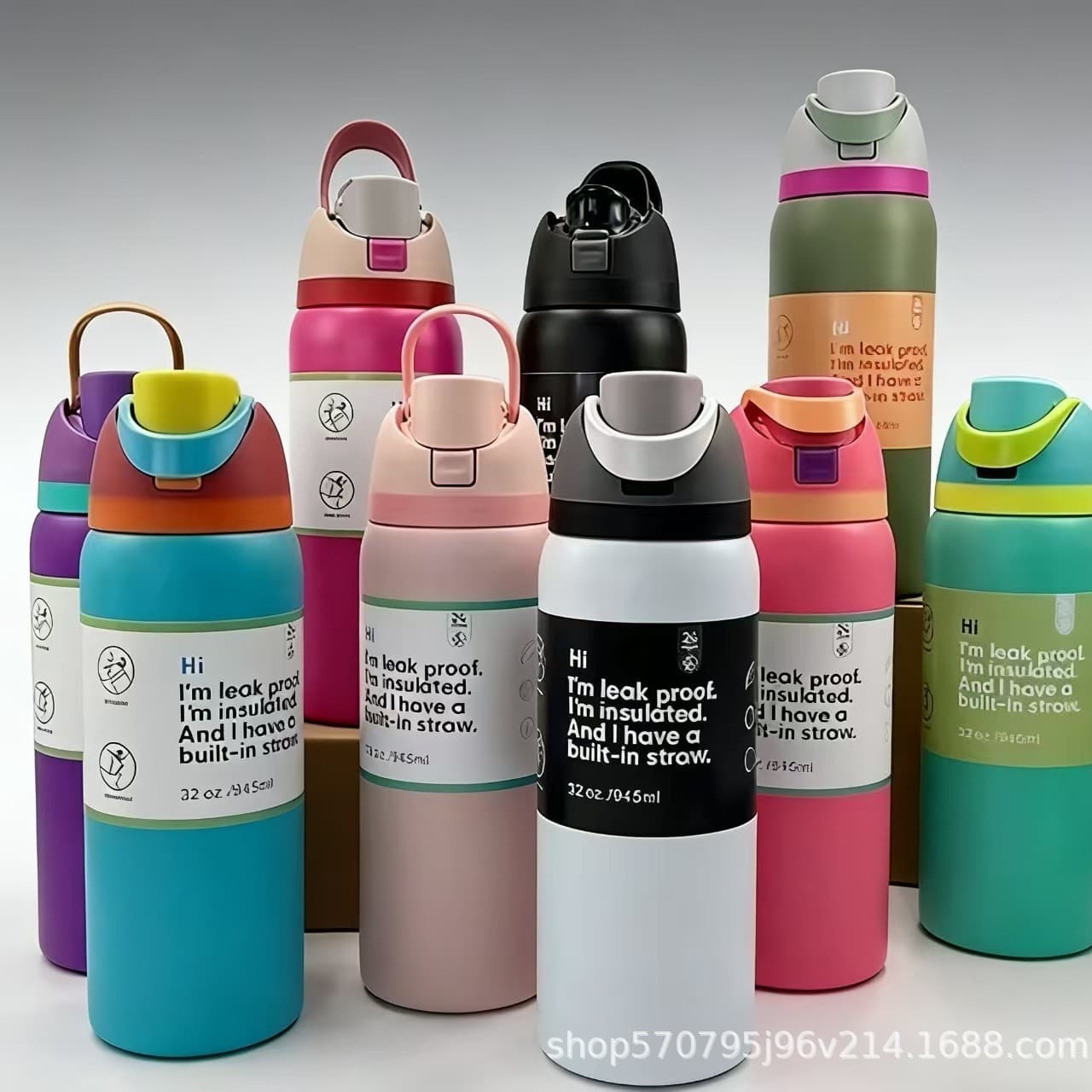 owala spot fashionable double drink sports water bottle 304 stainless steel vacuum insulated cup portable large capacity fruit cup