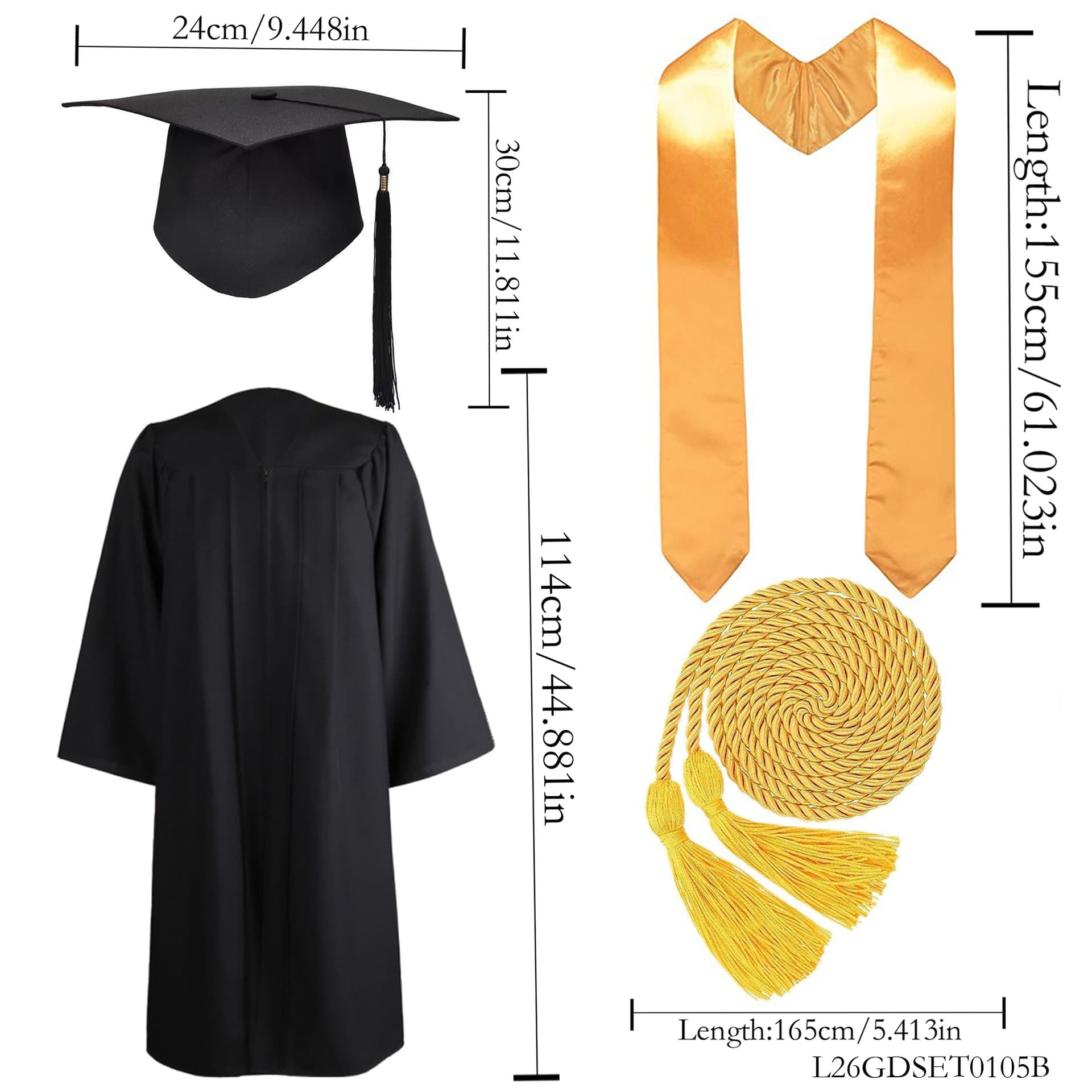 2026 Amazon Cross-border Graduation Gown Sash Honor Stole Photo Prop Satin Graduation Shoulder Strap