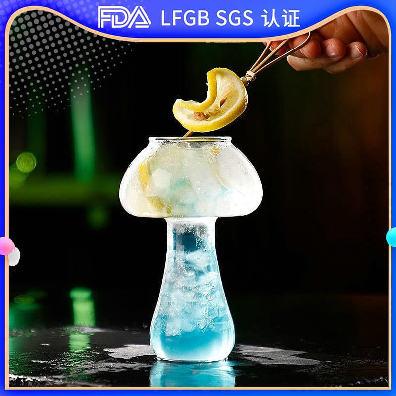 Ins Influencer Mushroom Cup Smoked Creative Cocktail Glass Japanese Izakaya Molecular Gastronomy Bar Special Glass