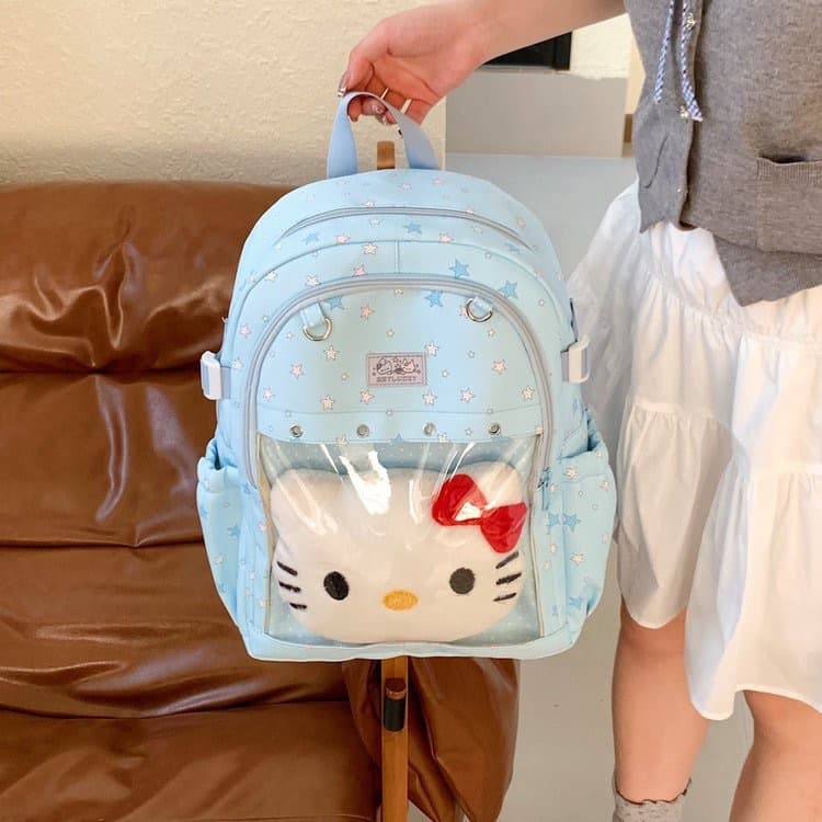 Cartoon Ins Star Backpack for Women, Niche Design Minimalist Cute Student Schoolbag, Badge Ita Bag, Doll Bag