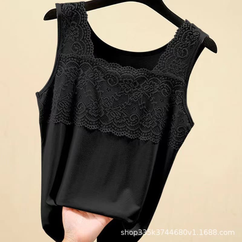 Modal Lace Camisole Vest for Women Summer Sleeveless Versatile Plus Size Slim Fit Round Neck Inner Layering Top Thin