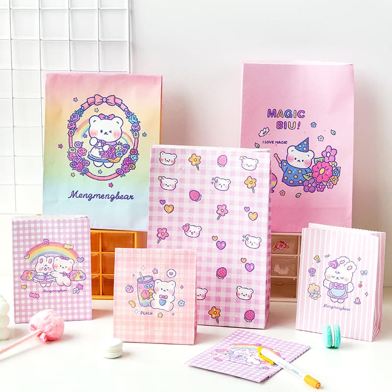 Message Fun vending machine gift bag ins paper internet celebrity cartoon cute girl student packaging bag 6 styles