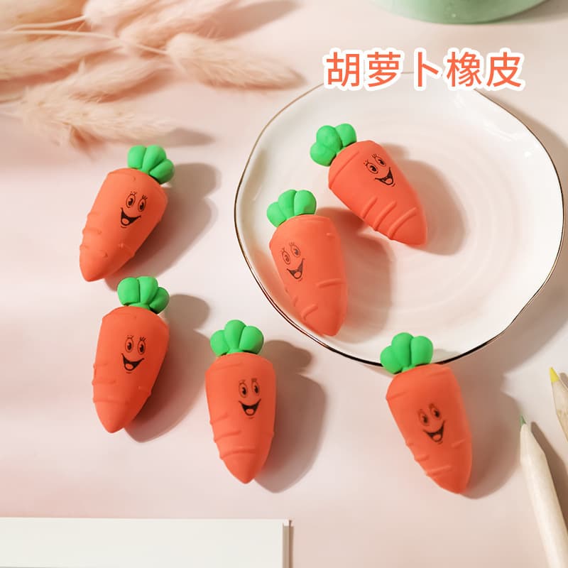 Carrot Eraser Cute Mini Art Sketch Eraser Exam Correction No Residue Pencil Eraser Stationery