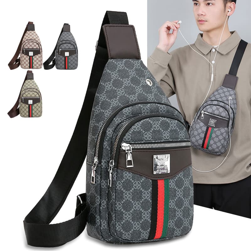 2024 New Waterproof Chest Bag Fashion Men's Casual Travel Portable Crossbody Sling Bag Trendy Shoulder Bag