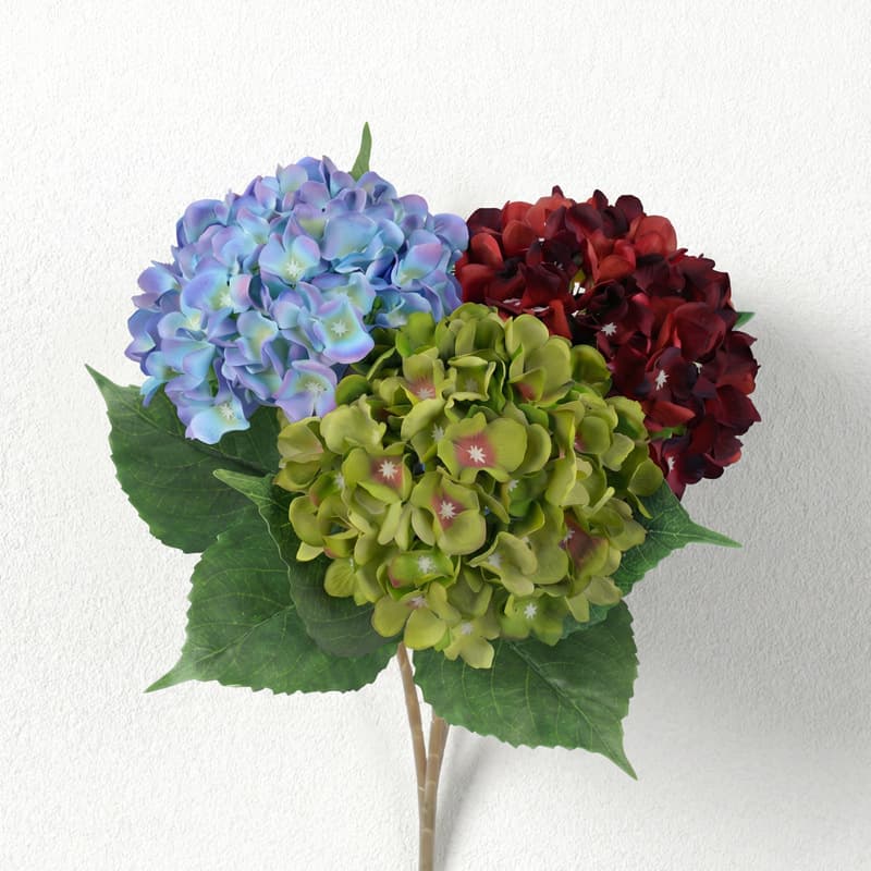Single Hydrangea Artificial Flower Silk Fabric Fake Flower Decoration Ornament Wedding Event Factory Wholesale Multiple Colors