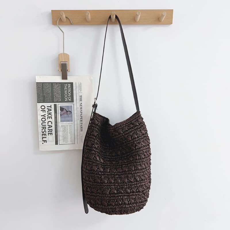 Fashionable Woven Hollow Bag for Women, New Lazy Style Beach Vacation Crossbody Bag, Niche Elegant Shoulder Bag