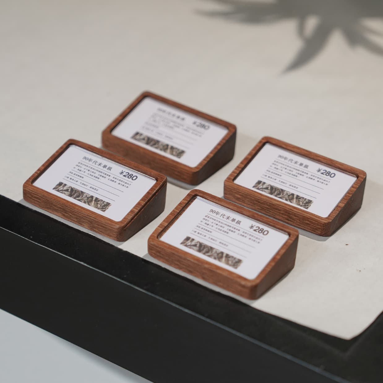 Solid Wood Product Price Tag Nameplate Slanted Table Card Walnut Company Meeting Table Card Desk Card Product Price Label Desk