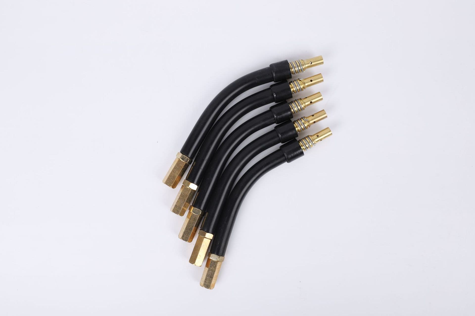 MIG/MAG welding torch accessories: barrel, gooseneck (200A, 350A, 500A), thickened copper fluorine tubing, bend.