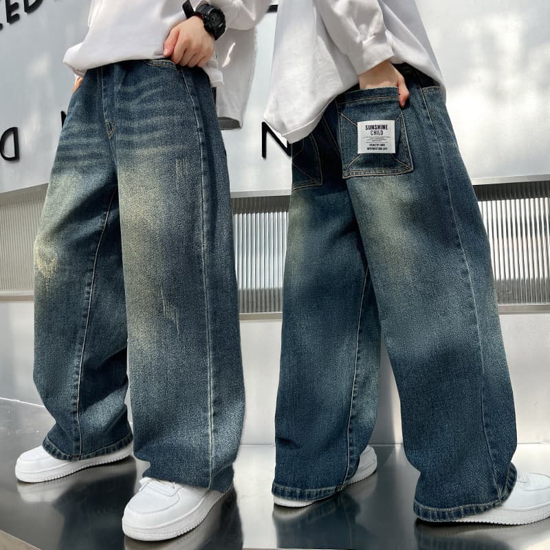 Boys' Pants Spring and Autumn 2026 New Style Children's Spring Jeans for Older Kids Stylish Straight-Leg Pants