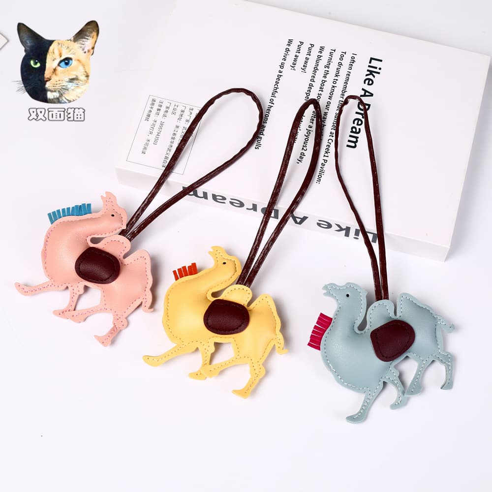 Little Red Book Viral Desert Camel PU Leather Lanyard Backpack Pendant Silk Road Tourist Souvenir Accessories