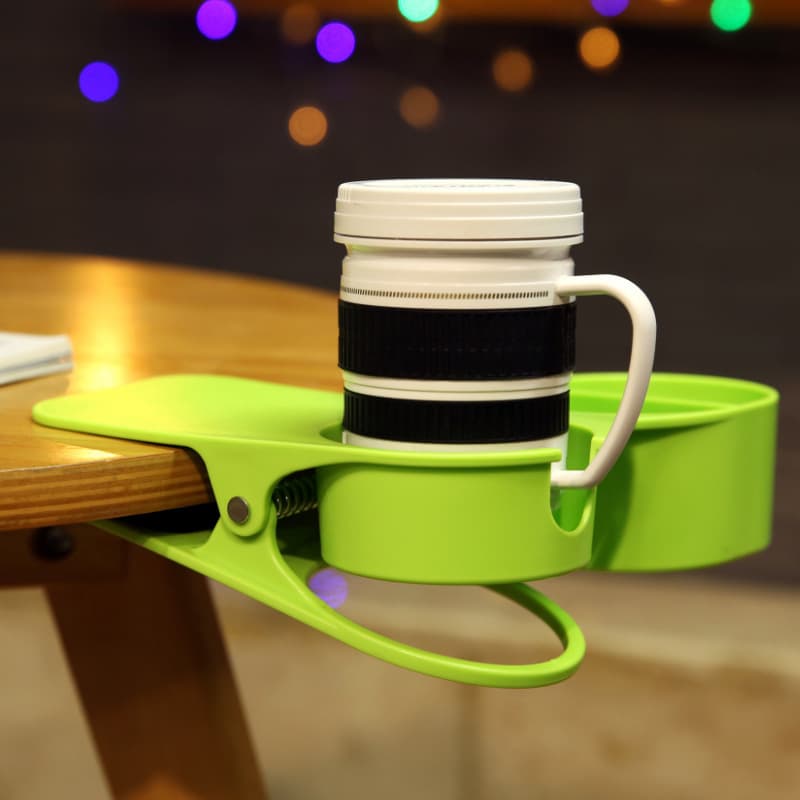 Creative Table Edge Clip Cup Holder, Wholesale Cup Tray, Desktop Organizer Clip, Korean Upgraded Version for Snacks, Large and Thick
