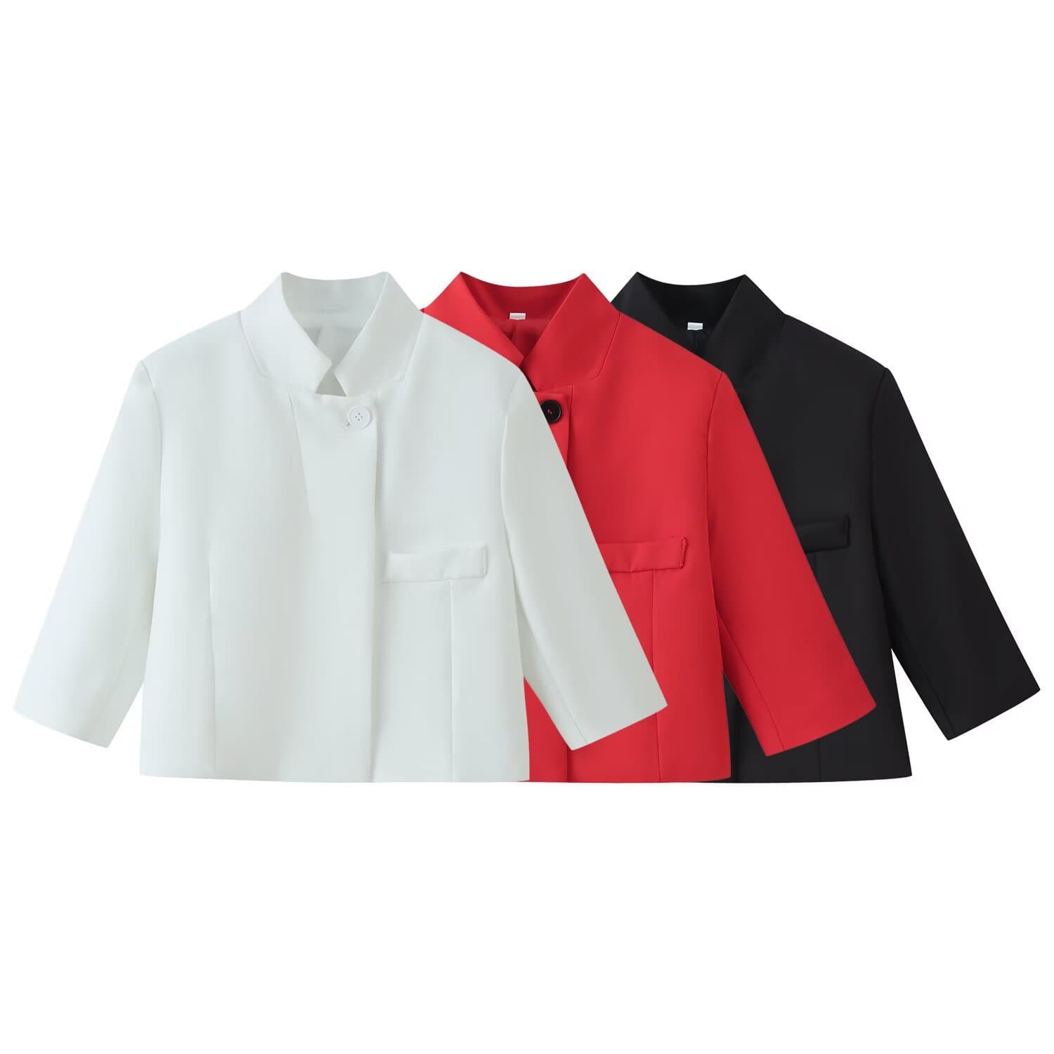 TAOP&ZA Women's 2026 Summer New Arrival Slim-Fit Versatile Stand-Collar Short Blazer for Women