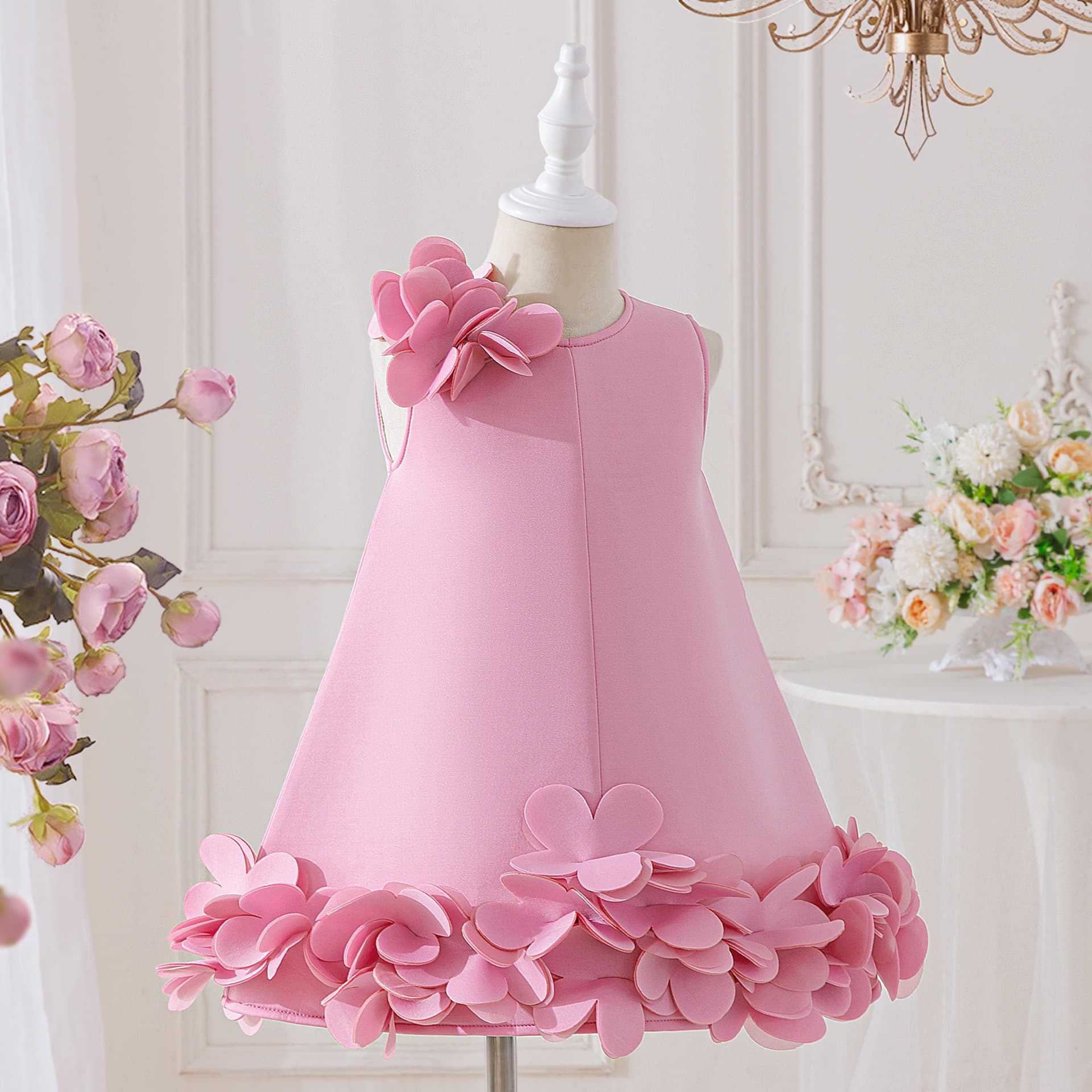 Amazon New Girls Dress for Birthday Party Evening Gown Flower Girl Floral Dress Runway Piano Performance Costume