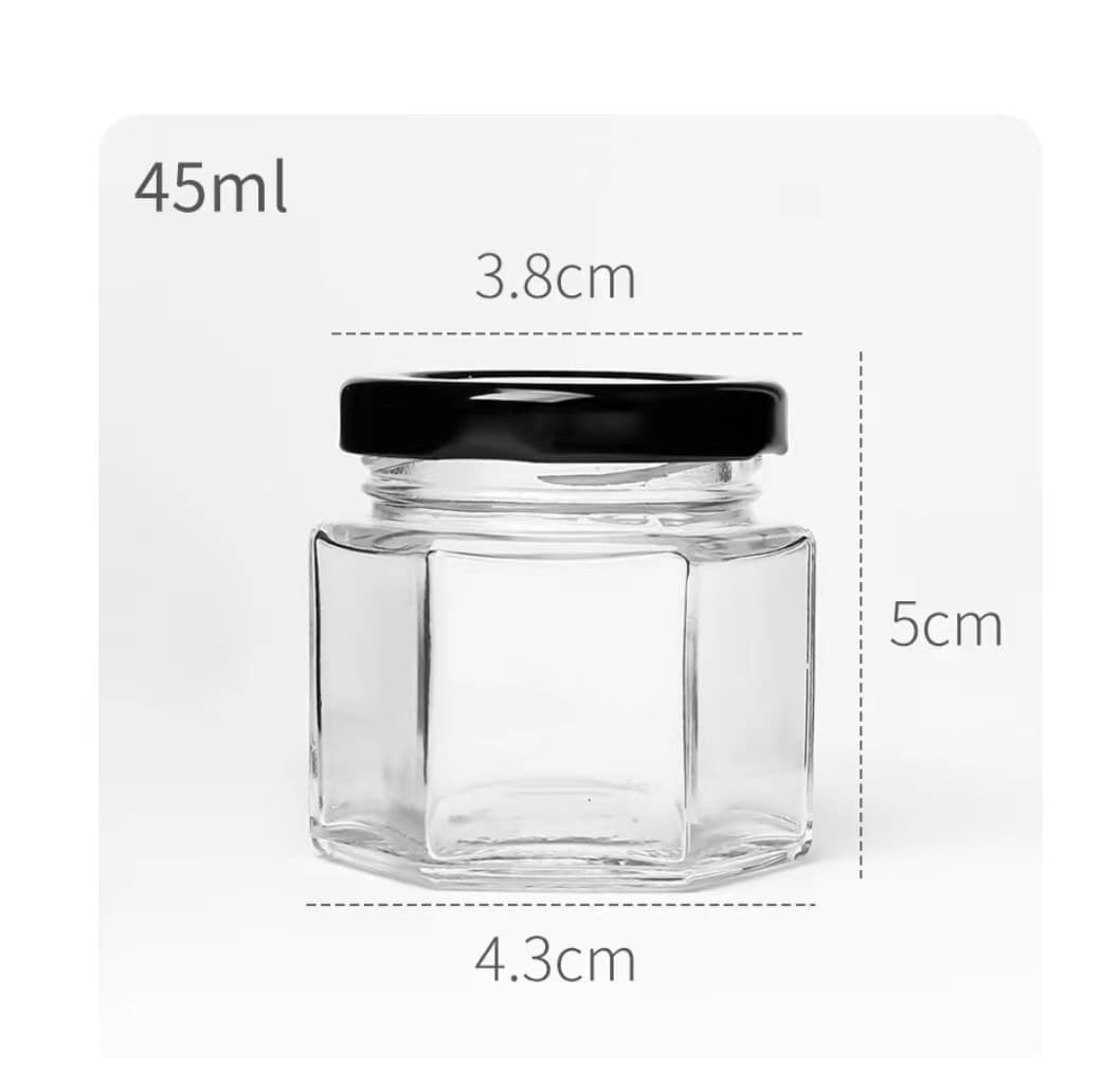 Wholesale Hexagonal Glass Bottle Food-Grade Glass Airtight Jar Honey Bottle Pear Paste Bottle Herbal Extract Bottle Tincture Bottle Dispensing Bottle