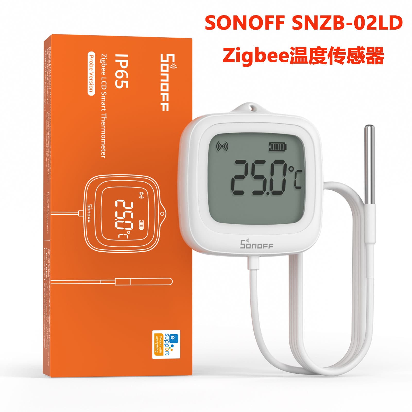 SONOFF SNZB-02LD Zigbee IP65 Waterproof Smart Temperature Sensor for Fish Tank Wine Cellar