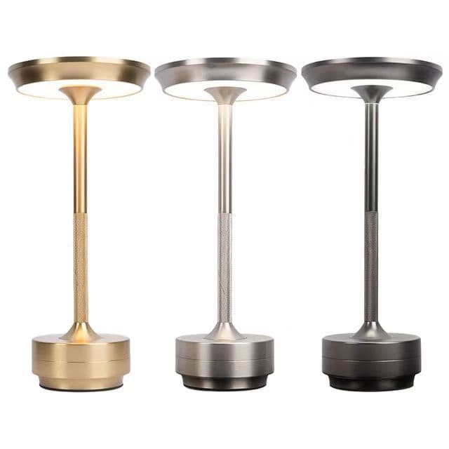 Amazon UFO table lamp in silver, gold, and black, mini rechargeable small aluminum decorative touch switch with dimming