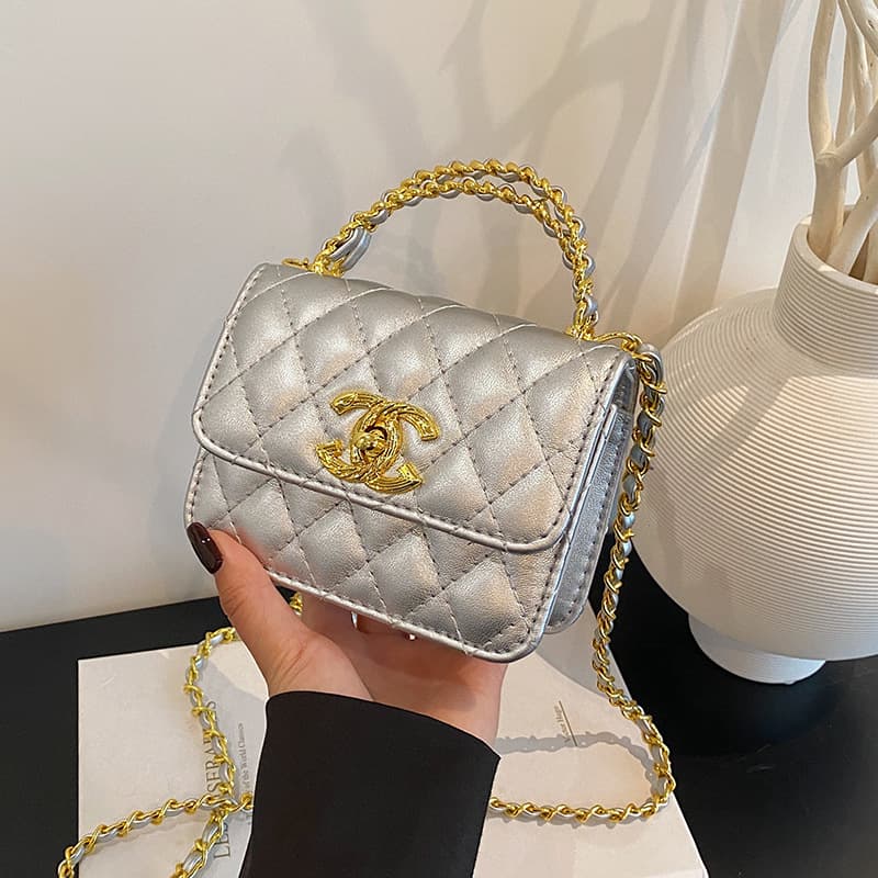 Elegant Chanel-Style Handbag for Women 2026 New Trendy Fashion Shoulder Crossbody Bag Versatile Diamond Quilted Chain Mini Square Bag