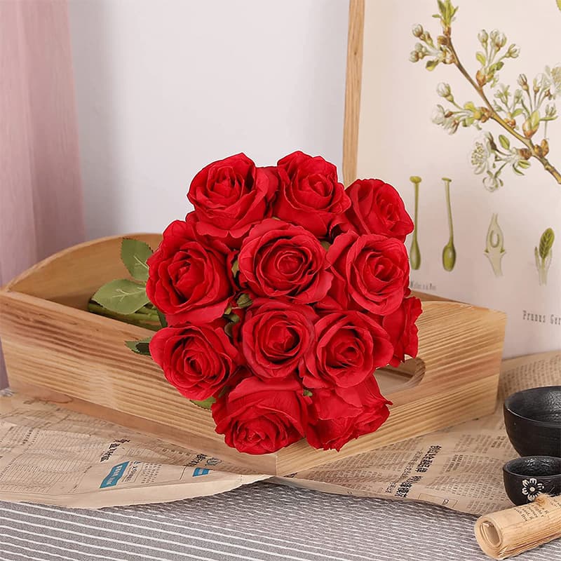 Artificial Rose Waterfall Bouquet for Valentine's Day Wedding Decoration Table Centerpiece Fake Flowers