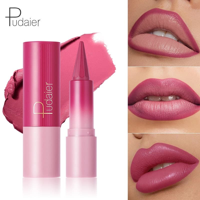 Pudaier Matte Lipstick & Lip Liner 2-in-1 8-Color Long-Lasting Pointed Lip Liner Pen Cross-Border Beauty Lipstick Pen