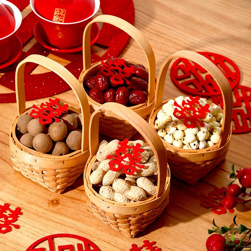 Wedding Celebration Basket Early Fortune Fruits Combination Bedding Decoration Wedding Supplies Complete Set Handheld Basket