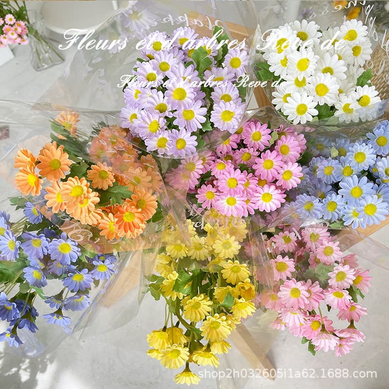 Creamy Chamomile Daisy Artificial Flowers Fake Flowers Living Room Decoration Table Centerpiece Outdoor Photo Prop Bouquet