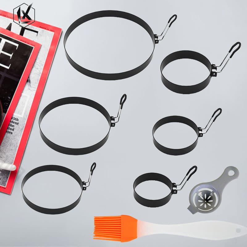 Stainless steel egg frying mold, poached egg model round breakfast rice ball baking pancake mold, egg frying tool