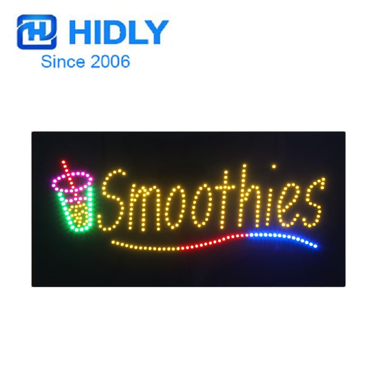 LED Smoothies Sign - Illuminated Sign for Smoothie and Cold Drink Shops (30×60cm)