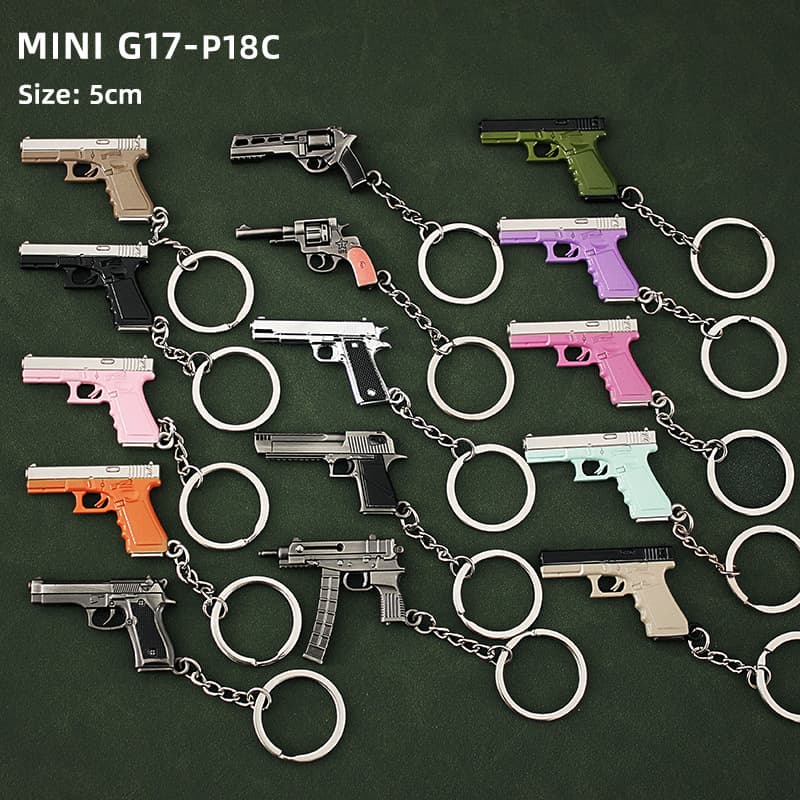 Mini 1911 Pendant GLOCK Alloy P92 Model G17 Desert Eagle Revolver Keychain 5cm
