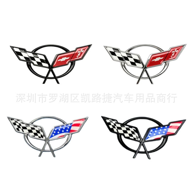 Decal for Chevrolet Emblem Decoration Sticker C5 Modified Plastic Emblem Corvette Front and Rear Personalized Car Sticker