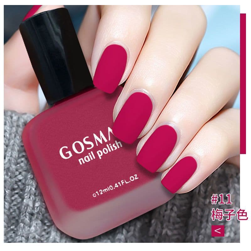 Matte Nail Polish, No-Bake, Quick-Drying, Non-Peelable, Summer Girl Style, Avocado Green, Rose Red, Lemon Yellow, Plum Color