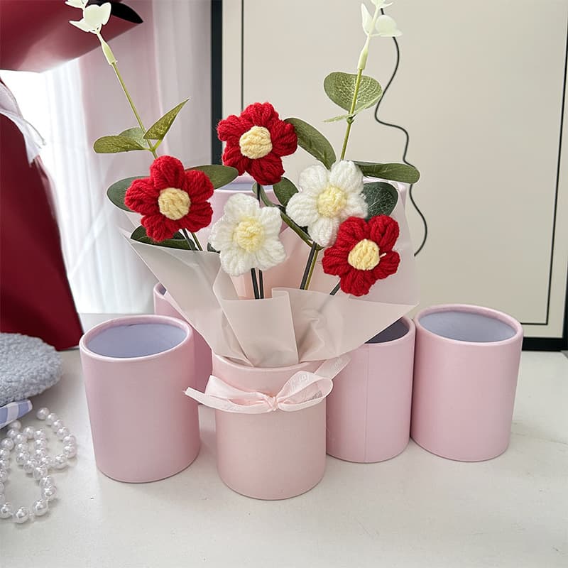 Round Mini Hug Bucket Flower Arrangement Bucket Packaging DIY Material Mother's Day Valentine's Day Small Bucket Flower Pot