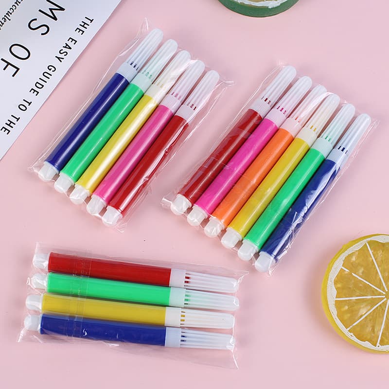 Children's graffiti mini watercolor pen set 4 colors 6 colors 12 colors watercolor pen DIY graffiti toy accessories brush