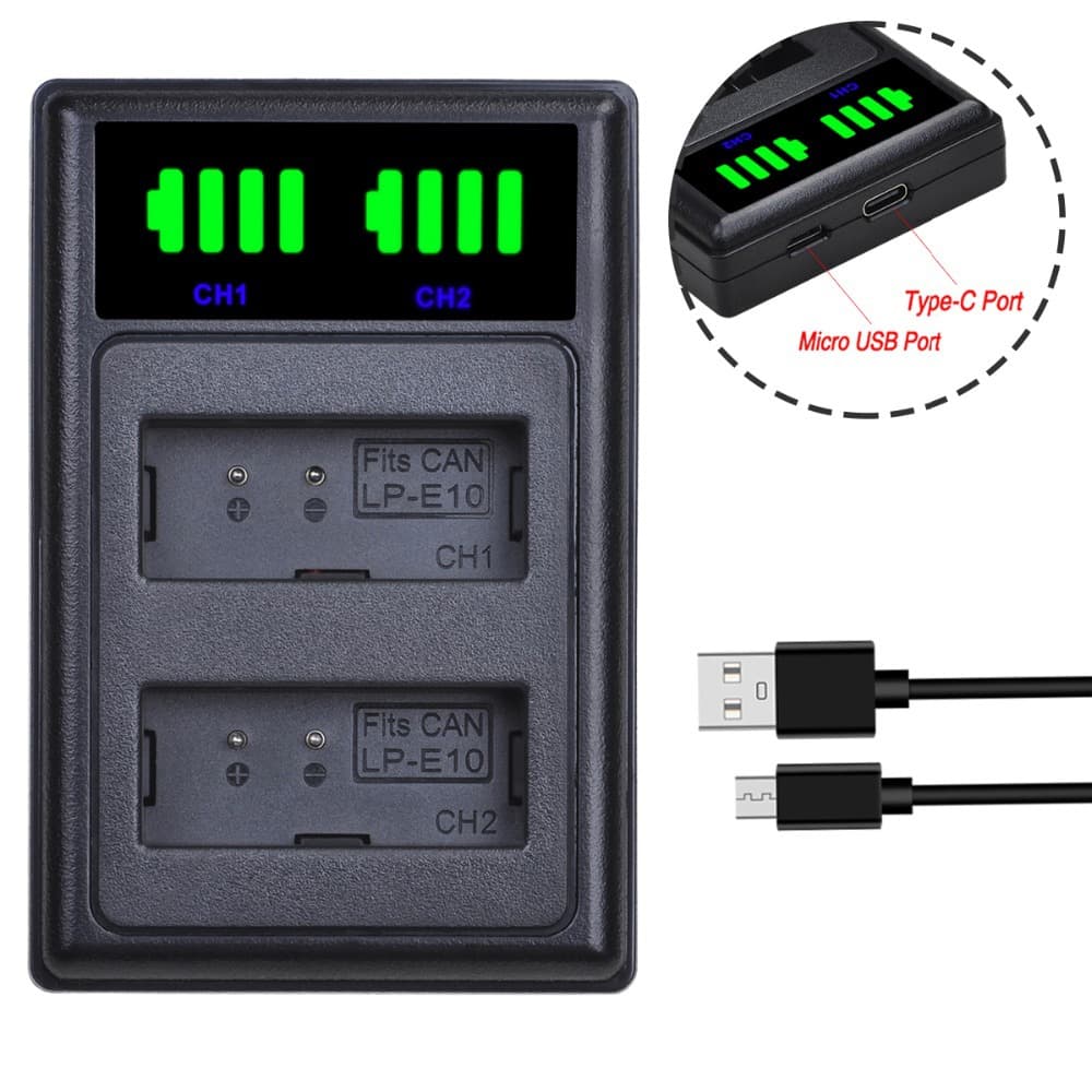 Wholesale LP-E10 Camera Battery Charger for EOS 1100D X50 1200D 1300D Cameras
