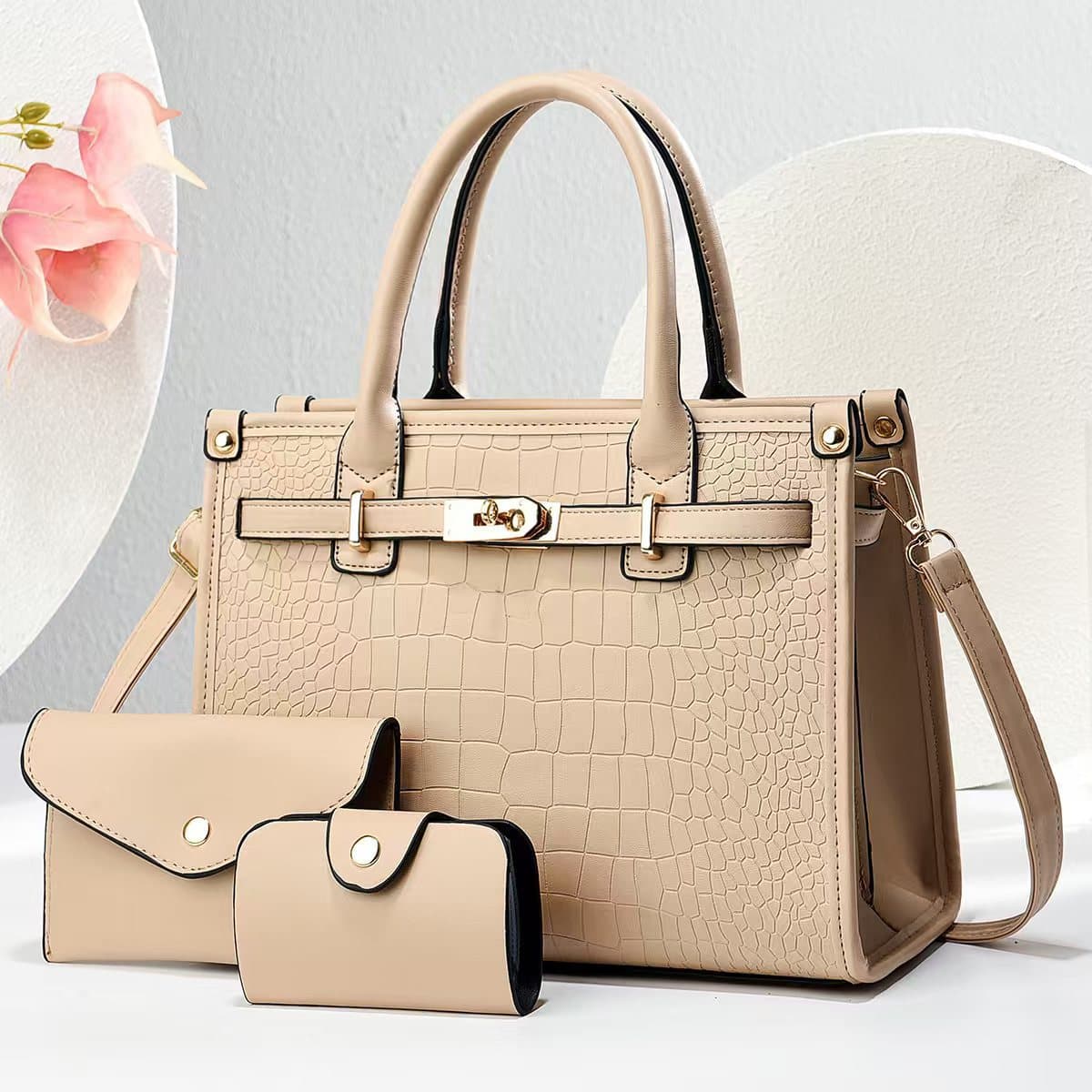 Crocodile pattern shoulder bag, fashionable crossbody bag, elegant middle-aged handbag, birthday gift, high quality crocodile pattern