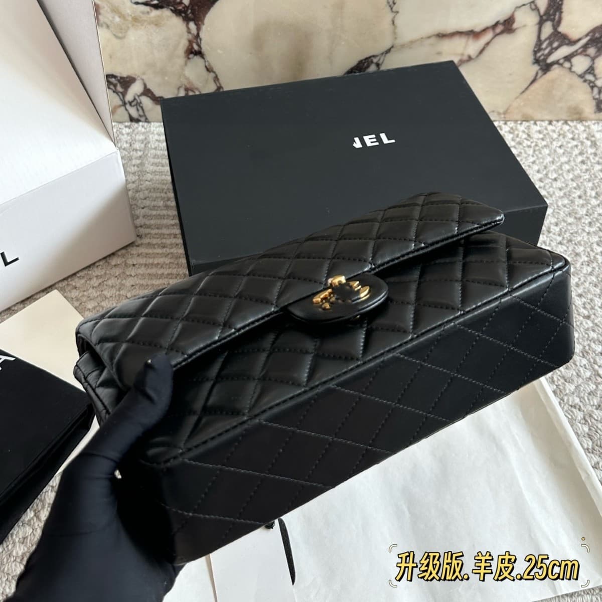 2025 New Women's CF Caviar Small Chanel-Style Genuine Leather Handbag Shoulder Crossbody Bag Diamond Quilted Chain Bag