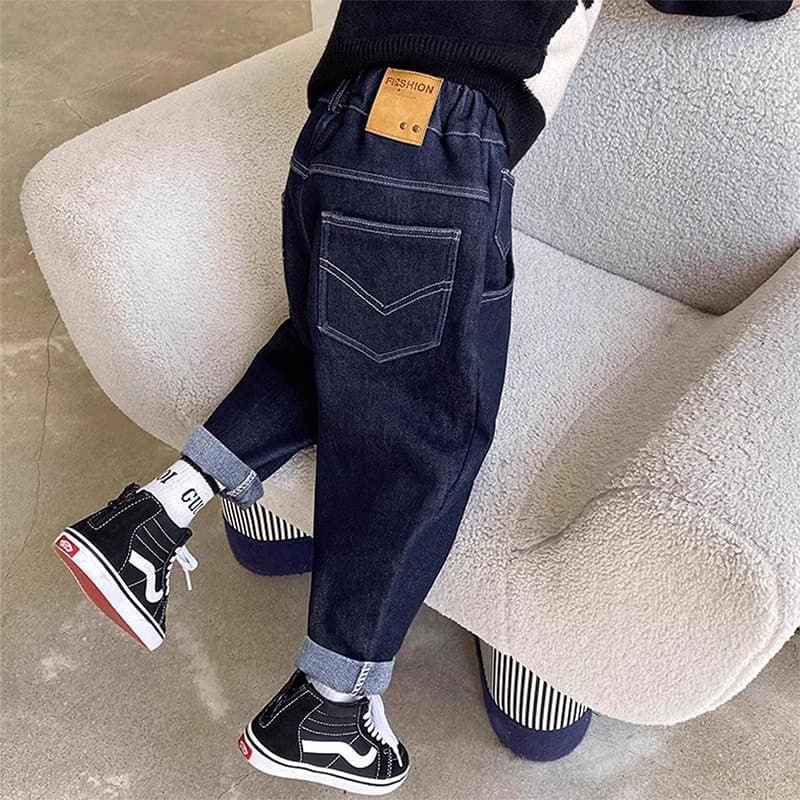Source Factory Boys' Korean Style Spring and Autumn Trendy Jeans Children's Autumn Long Pants for Older Kids Wholesale