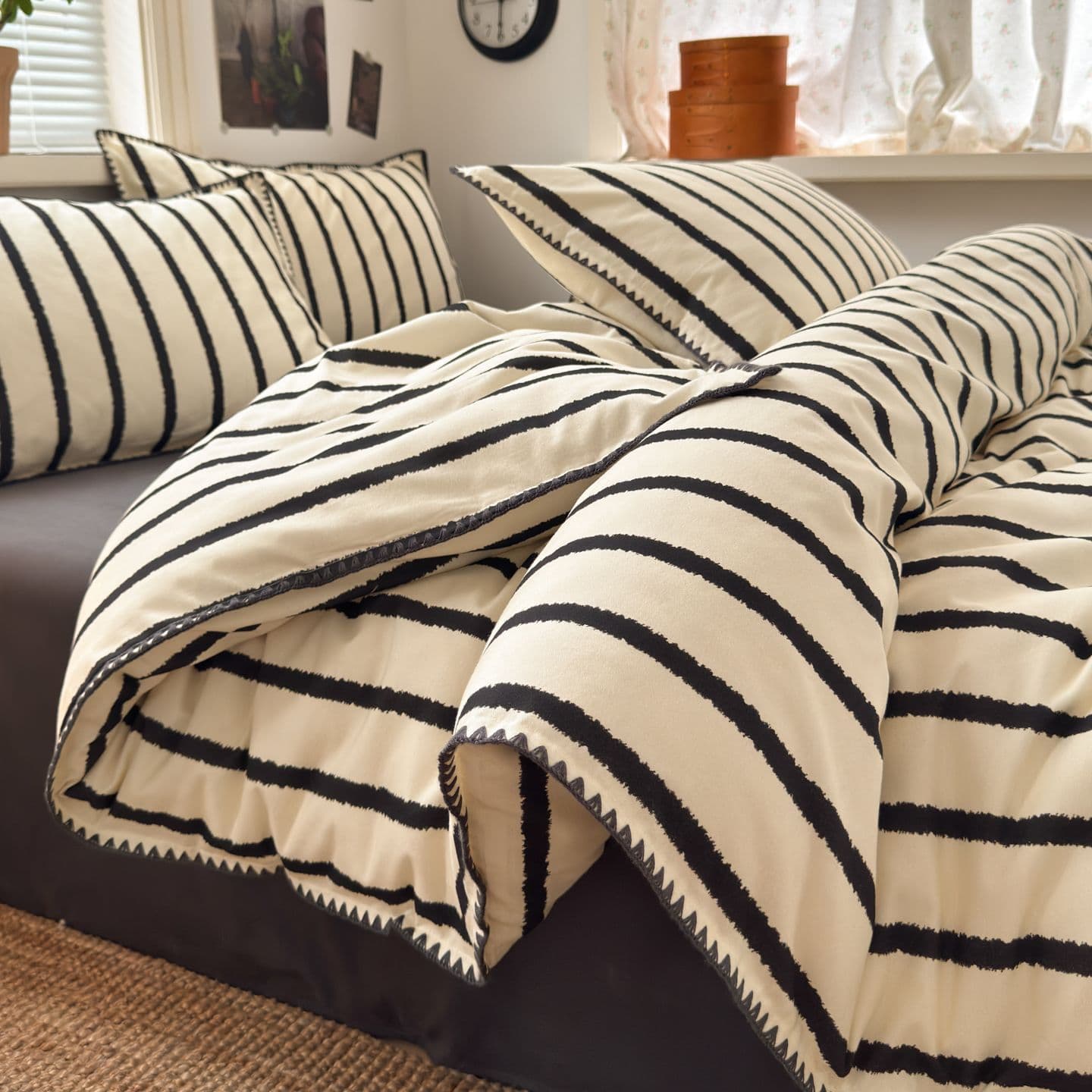 Category A 60-count Xinjiang long-staple cotton brushed four-piece bedding set, thickened pure cotton bed sheet and duvet cover set, factory direct supply.