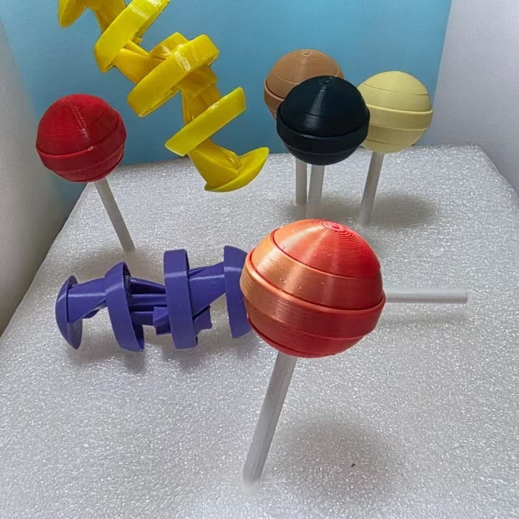 Cross-border 3D printing toys telescopic lollipop PLA silk creative trick telescopic decompression children's toys
